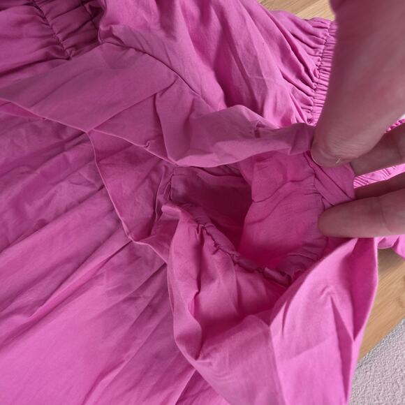 Anna Cate Dress Womens Large Melanie Midi Dress Pink Old Money Smock Tuckernuck - Picture 9 of 9